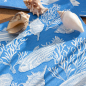 Preview: Paviot, Serviette, bedruckt mit Fond Marin Meeresboden blau, style